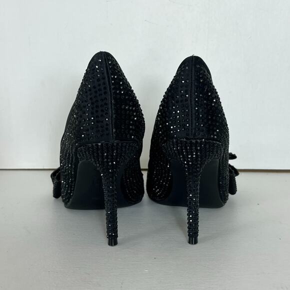 Jessica Simpson Heels Women's Size 8M Black Raynne Sequin Pump Bow Accent - Picture 6 of 14